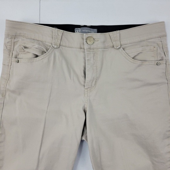Wit &‎ wisdom jeans women's size 14 tan brown 1610 36x26 slim skinny - Picture 2 of 12